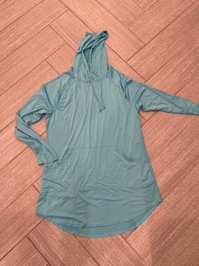 Women’s Light Teal Hooded Swim Cover-Up